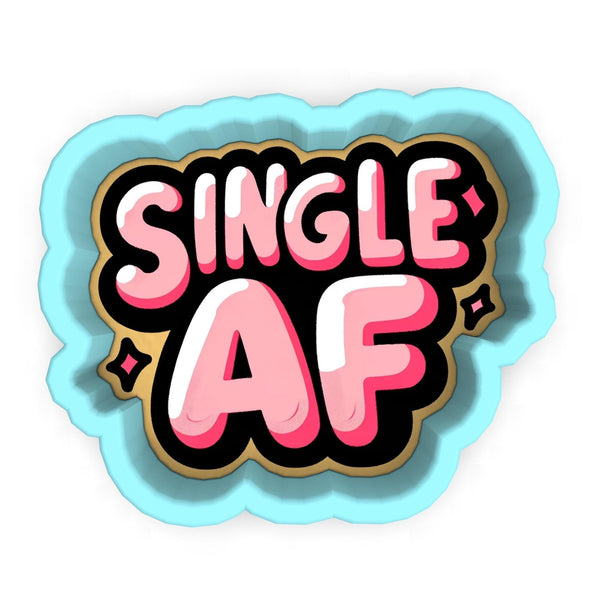 a sticker with the words single af on it