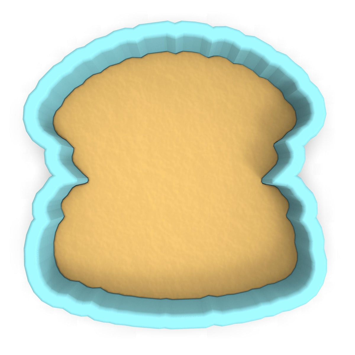a cookie cutter with a cookie inside of it