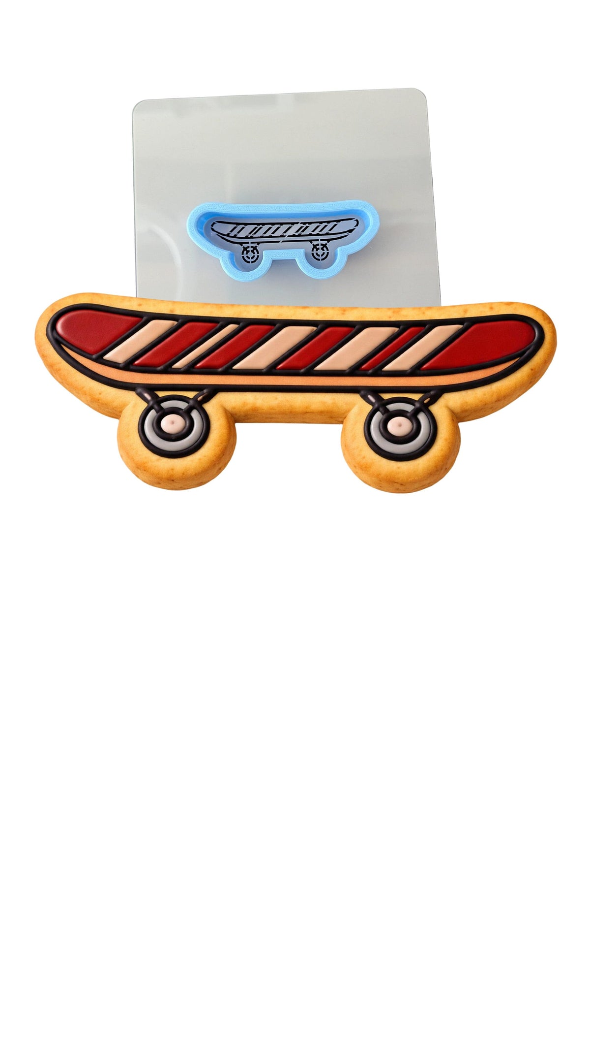 Skateboard Cookie Cutter | Stamp | Stencil #1 Comic Book / Vehicles Cookie Cutter Lady MINI - 2 Inches (5cm) **BUNDLE** Cutter + Stencil 