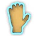 a paper cut out of a hand with a blue outline