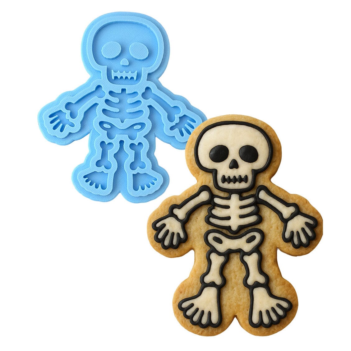Skeleton Boy Cookie Cutter | Stamp | Stencil #1 Halloween / Fall Cookie Cutter Lady MINI - 2 Inches (5cm) Stamp ONLY 