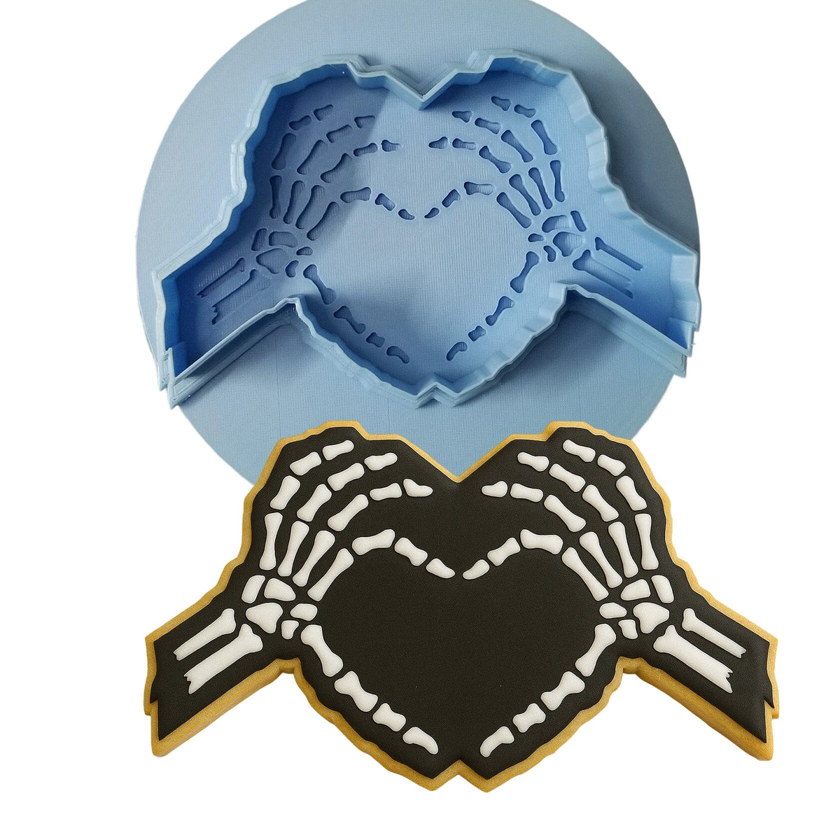 Skeleton Hands Heart Cookie Cutter | Stamp | Stencil #1 Halloween / Fall Cookie Cutter Lady 