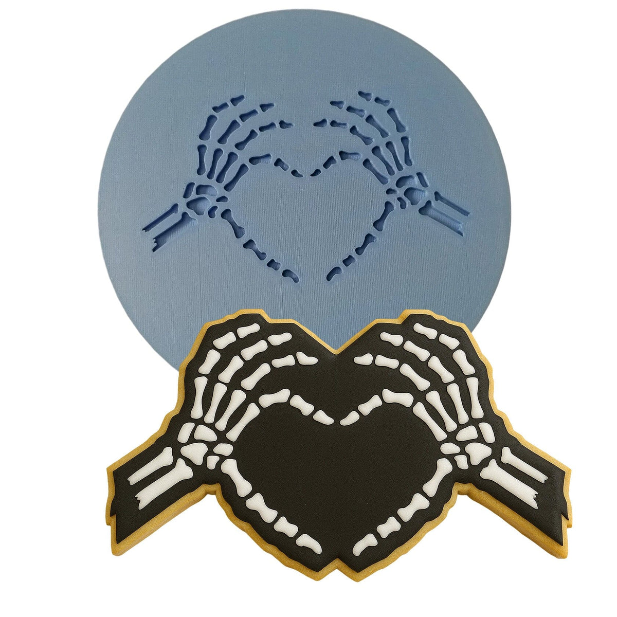 Skeleton Hands Heart Cookie Cutter | Stamp | Stencil #1 Halloween / Fall Cookie Cutter Lady 