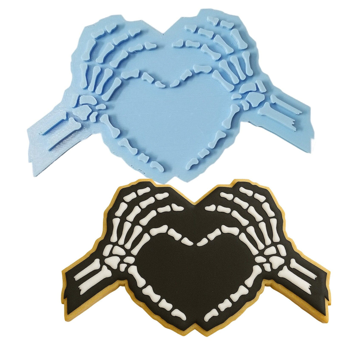 Skeleton Hands Heart Cookie Cutter | Stamp | Stencil #1 Halloween / Fall Cookie Cutter Lady 