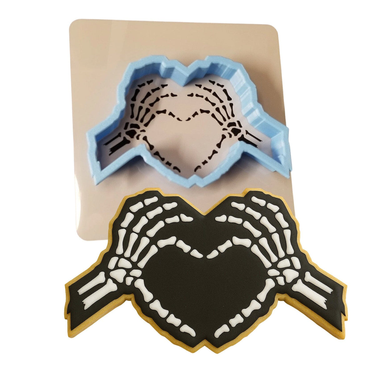 Skeleton Hands Heart Cookie Cutter | Stamp | Stencil #1 Halloween / Fall Cookie Cutter Lady 