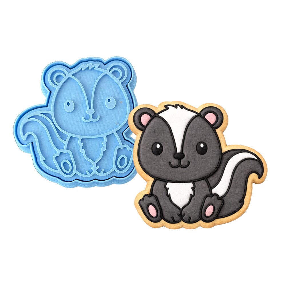 Skunk Cookie Cutter | Stamp | Stencil #1 Animals & Dinosaurs Cookie Cutter Lady MINI - 2 Inches (5cm) **BUNDLE** Cutter + Stamp 