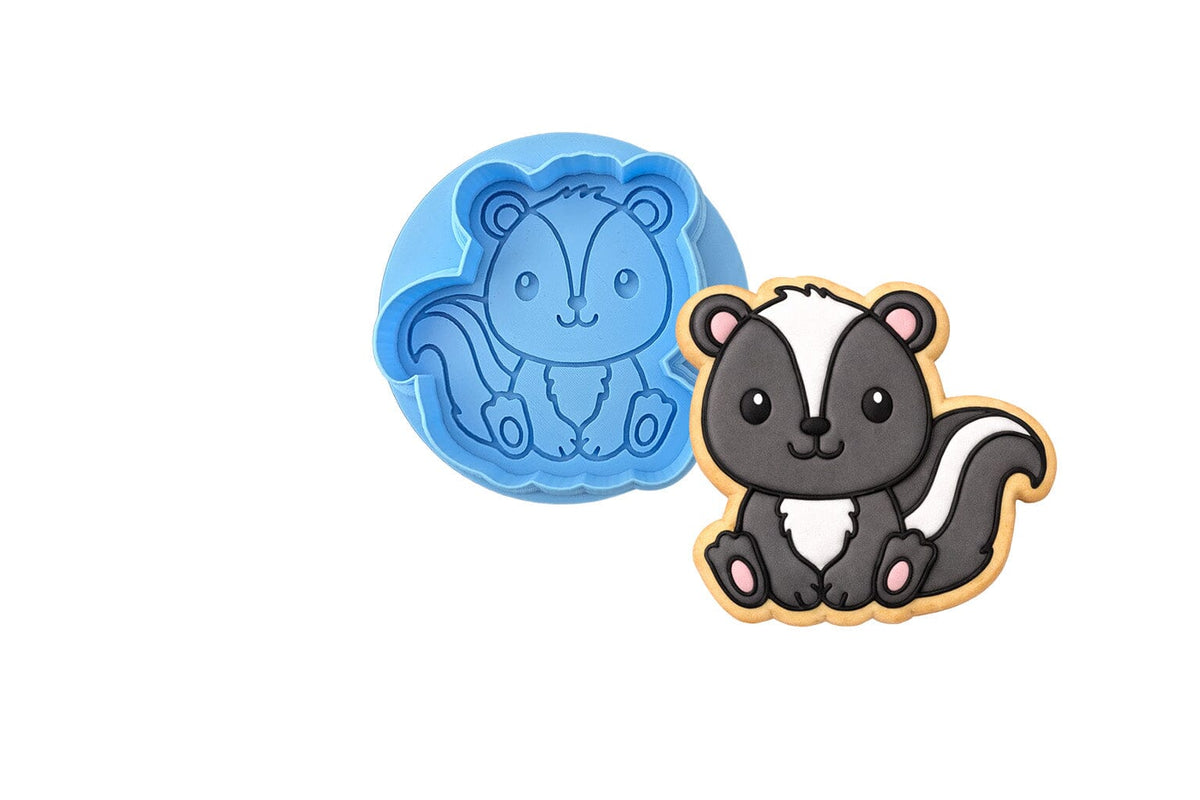Skunk Cookie Cutter | Stamp | Stencil #1 Animals & Dinosaurs Cookie Cutter Lady MINI - 2 Inches (5cm) **BUNDLE** Cutter + Debosser 