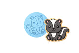 Skunk Cookie Cutter | Stamp | Stencil #1 Animals & Dinosaurs Cookie Cutter Lady MINI - 2 Inches (5cm) Debosser ONLY 