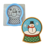 Snow Globe Cookie Cutter | Stamp | Stencil #1 Xmas / Winter / NYE Cookie Cutter Lady MINI - 2 Inches (5cm) **BUNDLE** Cutter + Stencil 