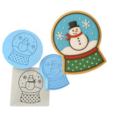 Snow Globe Cookie Cutter | Stamp | Stencil #1 Xmas / Winter / NYE Cookie Cutter Lady MINI - 2 Inches (5cm) **FULL SET BUNDLE** Cutter + Stamp + Stencil + Debosser **BEST DEAL** 