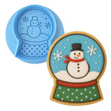 Snow Globe Cookie Cutter | Stamp | Stencil #1 Xmas / Winter / NYE Cookie Cutter Lady MINI - 2 Inches (5cm) **BUNDLE** Cutter + Debosser 