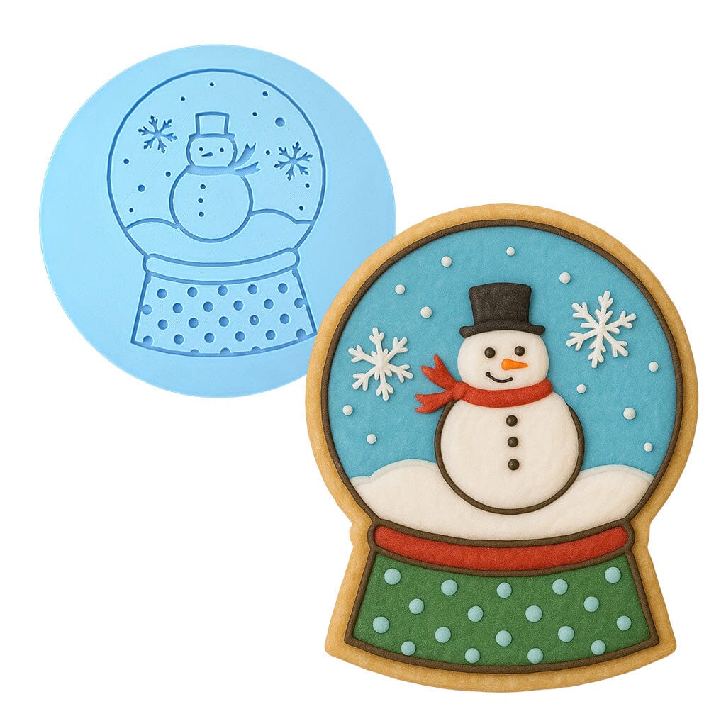 Snow Globe Cookie Cutter | Stamp | Stencil #1 Xmas / Winter / NYE Cookie Cutter Lady MINI - 2 Inches (5cm) Debosser ONLY 