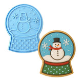Snow Globe Cookie Cutter | Stamp | Stencil #1 Xmas / Winter / NYE Cookie Cutter Lady MINI - 2 Inches (5cm) **BUNDLE** Cutter + Stamp 