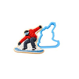 Snowboarder Cookie Cutter Outline & Stamp 1 Sports Cookie Cutter Lady MINI - 2 Inches (5cm) Cookie Cutter ONLY (Outline) 