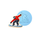 Snowboarder Cookie Cutter Outline & Stamp 1 Sports Cookie Cutter Lady MINI - 2 Inches (5cm) Debosser ONLY 
