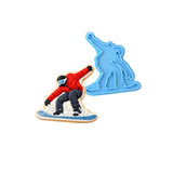 Snowboarder Cookie Cutter Outline & Stamp 1 Sports Cookie Cutter Lady MINI - 2 Inches (5cm) Stamp ONLY 
