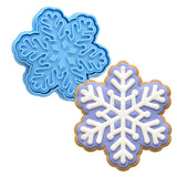 Snowflake Cookie Cutter | Stamp | Stencil #4 Xmas / Winter / NYE Cookie Cutter Lady MINI - 2 Inches (5cm) **BUNDLE** Cutter + Stamp 