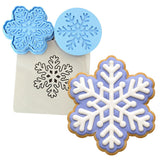 Snowflake Cookie Cutter | Stamp | Stencil #4 Xmas / Winter / NYE Cookie Cutter Lady MINI - 2 Inches (5cm) **FULL SET BUNDLE** Cutter + Stamp + Stencil + Debosser **BEST DEAL** 