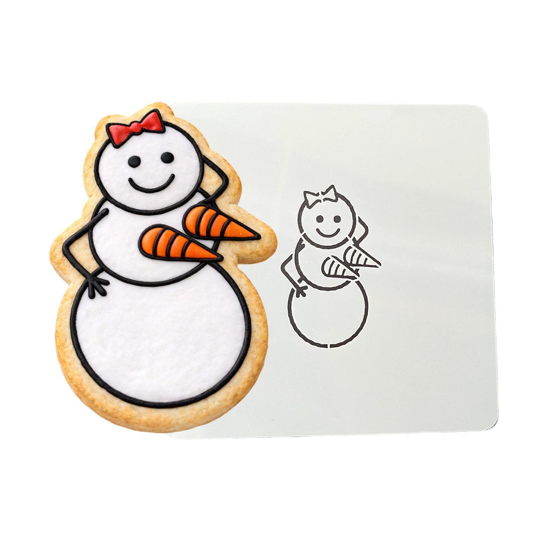 Snowman Carrot Boobs Cookie Cutter | Stamp | Stencil #1 Xmas / Winter / NYE Cookie Cutter Lady MINI - 2 Inches (5cm) Stencil ONLY 