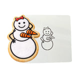 Snowman Carrot Boobs Cookie Cutter | Stamp | Stencil #1 Xmas / Winter / NYE Cookie Cutter Lady MINI - 2 Inches (5cm) Stencil ONLY 