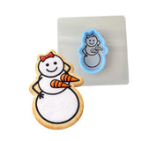 Snowman Carrot Boobs Cookie Cutter | Stamp | Stencil #1 Xmas / Winter / NYE Cookie Cutter Lady MINI - 2 Inches (5cm) **BUNDLE** Cutter + Stencil 
