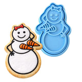 Snowman Carrot Boobs Cookie Cutter | Stamp | Stencil #1 Xmas / Winter / NYE Cookie Cutter Lady MINI - 2 Inches (5cm) **BUNDLE** Cutter + Stamp 