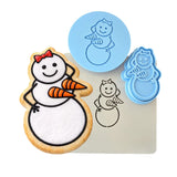 Snowman Carrot Boobs Cookie Cutter | Stamp | Stencil #1 Xmas / Winter / NYE Cookie Cutter Lady MINI - 2 Inches (5cm) **FULL SET BUNDLE** Cutter + Stamp + Stencil + Debosser **BEST DEAL** 