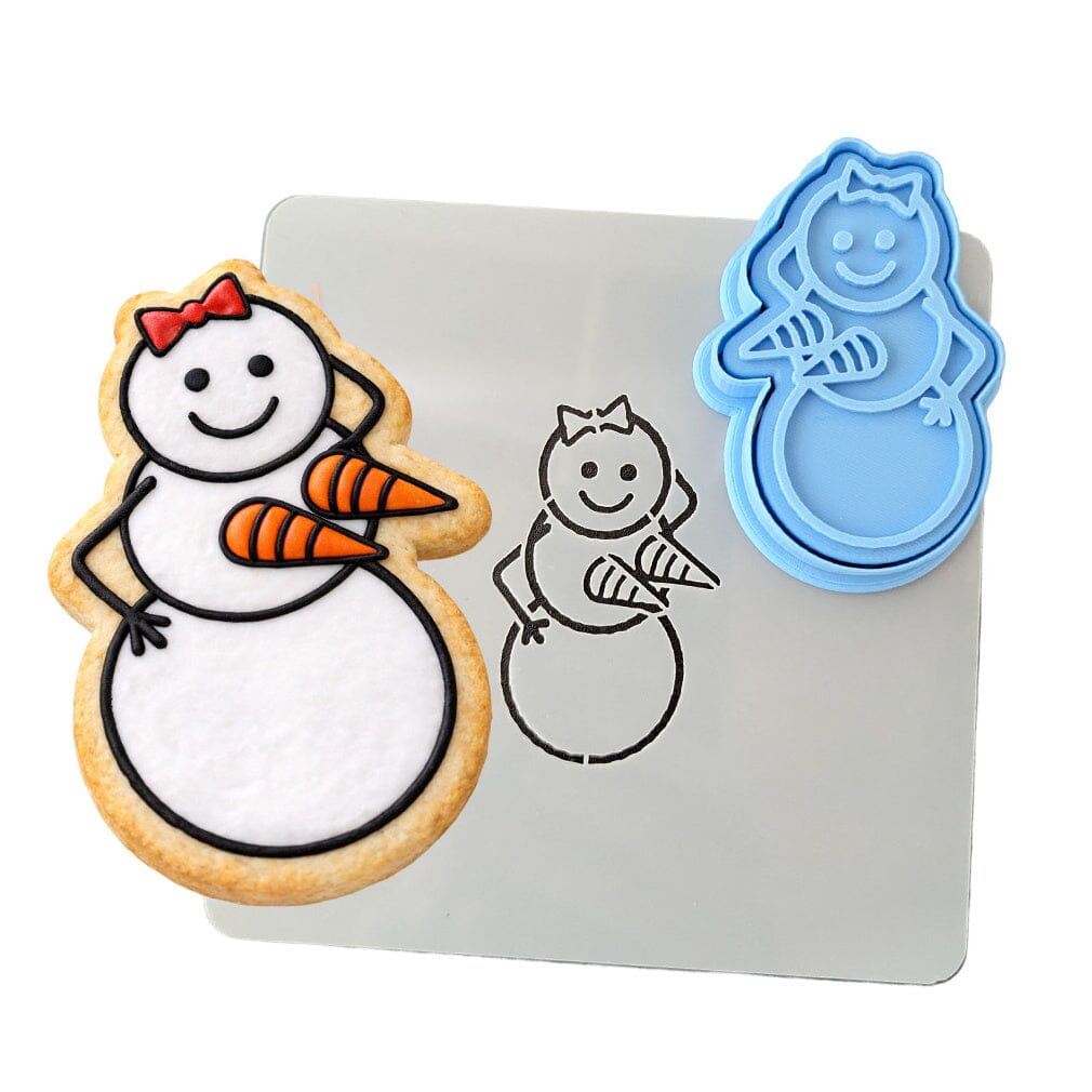 Snowman Carrot Boobs Cookie Cutter | Stamp | Stencil #1 Xmas / Winter / NYE Cookie Cutter Lady 