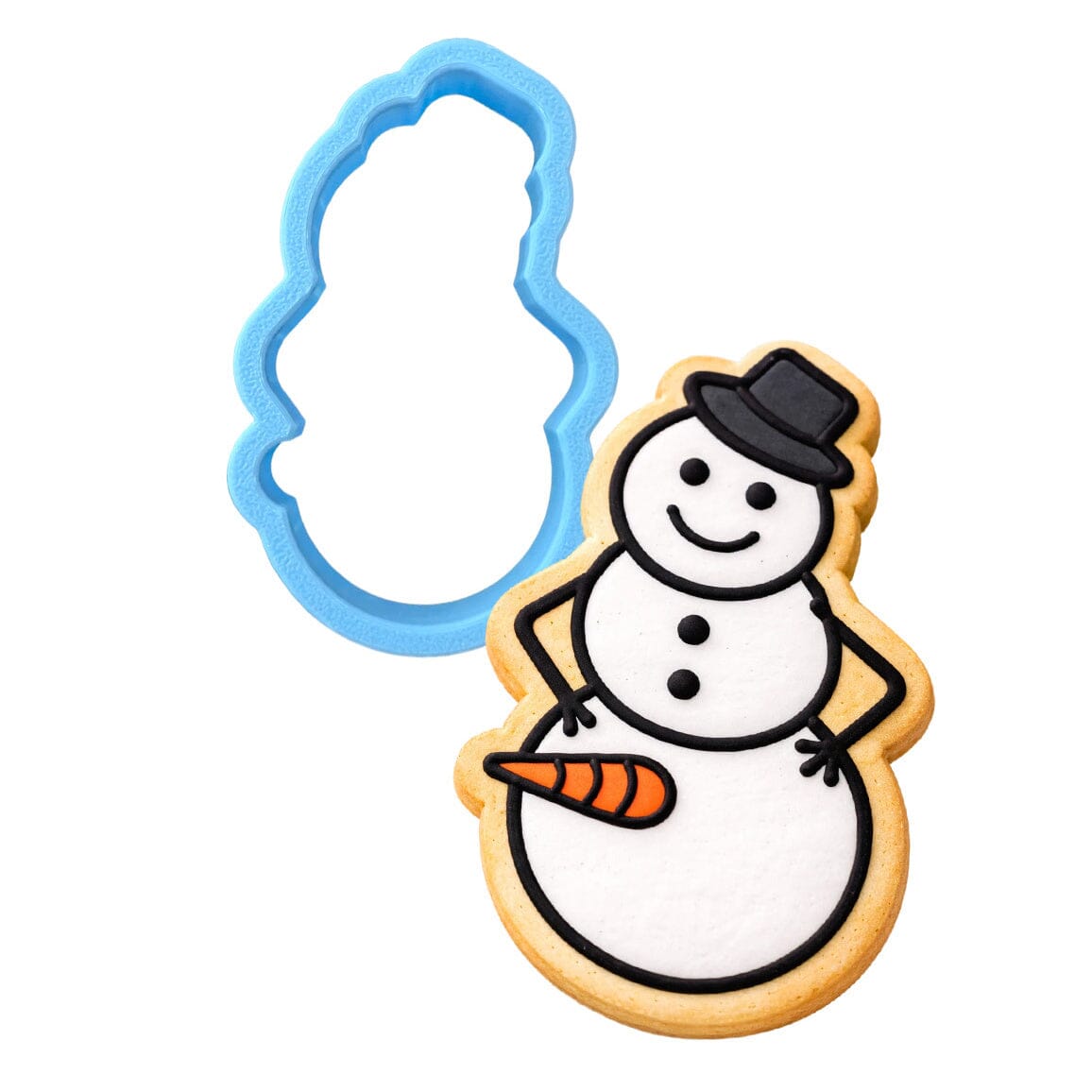 Snowman Carrot Male Cookie Cutter | Stamp | Stencil #1 Xmas / Winter / NYE Cookie Cutter Lady MINI - 2 Inches (5cm) Cookie Cutter ONLY (Outline) 