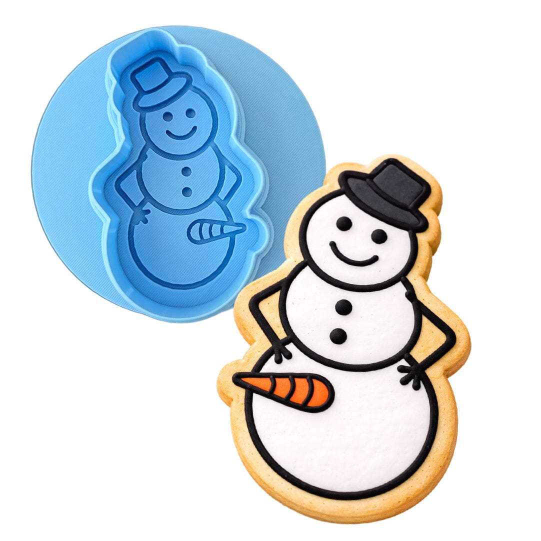 Snowman Carrot Male Cookie Cutter | Stamp | Stencil #1 Xmas / Winter / NYE Cookie Cutter Lady MINI - 2 Inches (5cm) **BUNDLE** Cutter + Debosser 