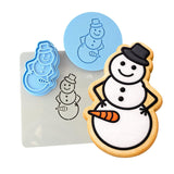 Snowman Carrot Male Cookie Cutter | Stamp | Stencil #1 Xmas / Winter / NYE Cookie Cutter Lady MINI - 2 Inches (5cm) **FULL SET BUNDLE** Cutter + Stamp + Stencil + Debosser **BEST DEAL** 