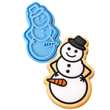 Snowman Carrot Male Cookie Cutter | Stamp | Stencil #1 Xmas / Winter / NYE Cookie Cutter Lady MINI - 2 Inches (5cm) **BUNDLE** Cutter + Stamp 