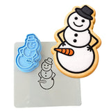 Snowman Carrot Male Cookie Cutter | Stamp | Stencil #1 Xmas / Winter / NYE Cookie Cutter Lady 