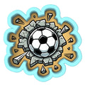 Soccer Ball Blasted Into Wall Cookie Cutter | Stamp | Stencil - SHARP EDGES - FAST Shipping - Choose Your Own Size! #1 Cookie Cutter Lady 