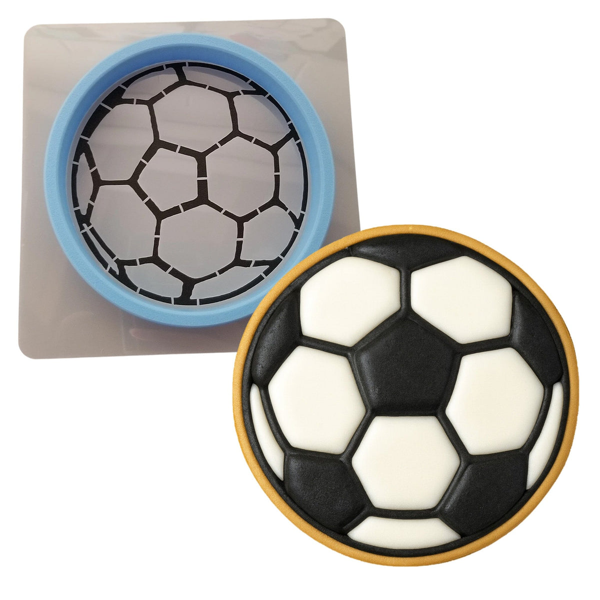 Soccer Ball Cookie Cutter | Stamp | Stencil - SHARP EDGES - FAST Shipping - Choose Your Own Size! #1 Cookie Cutter Lady LITTLE - 3 Inches (7.62cm) **BUNDLE** Cutter + Stencil 