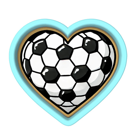 Soccer Ball Heart Cookie Cutter | Stamp | Stencil - SHARP EDGES - FAST Shipping - Choose Your Own Size! #1 Cookie Cutter Lady 