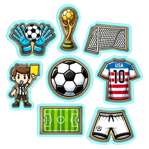 Soccer Futbol Cookie Cutter Set | Stamp | Stencil | Debosser #1 Cookie Cutter Lady 
