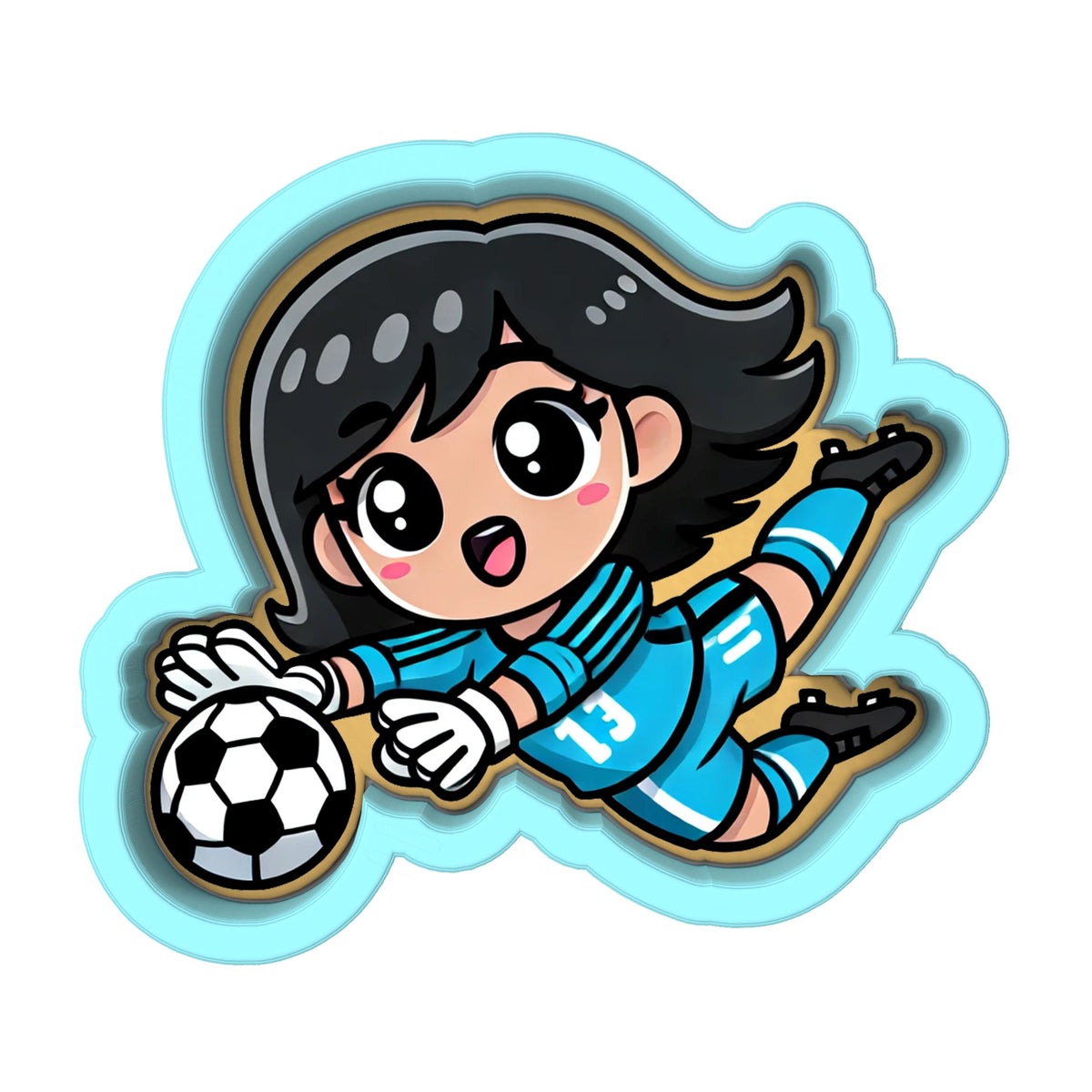 Soccer Futbol Girls Cookie Cutter Set | Stamp | Stencil | Debosser #3 Cookie Cutter Lady 