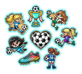 Soccer Futbol Girls Cookie Cutter Set | Stamp | Stencil | Debosser #3 Cookie Cutter Lady 