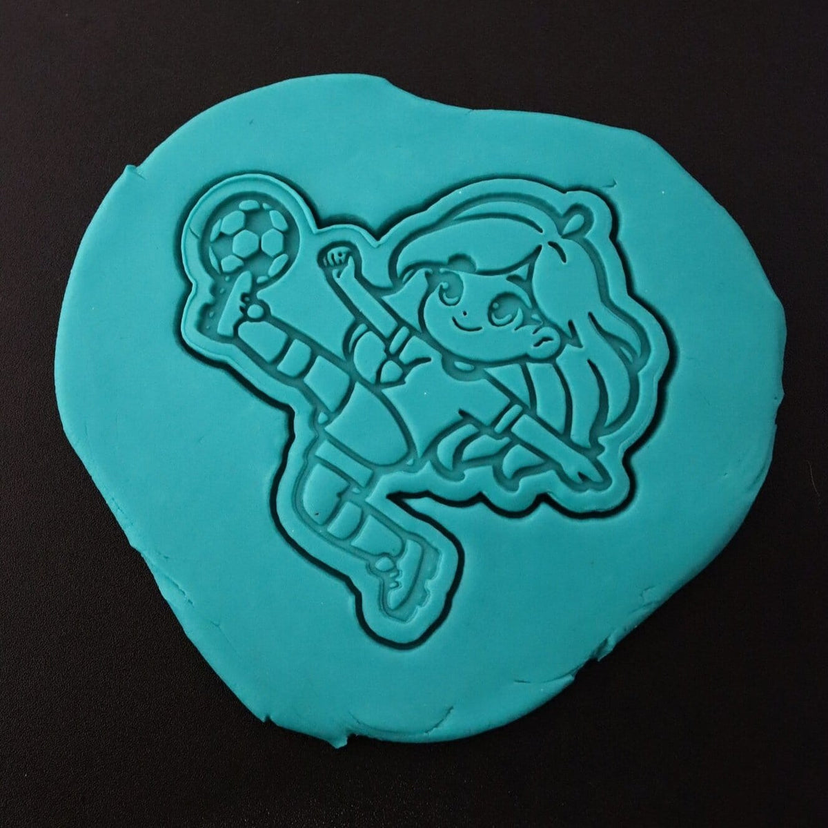 Soccer Girl Bicycle Kick Cookie Cutter | Stamp | Stencil - SHARP EDGES - FAST Shipping - Choose Your Own Size! #1 Cookie Cutter Lady 