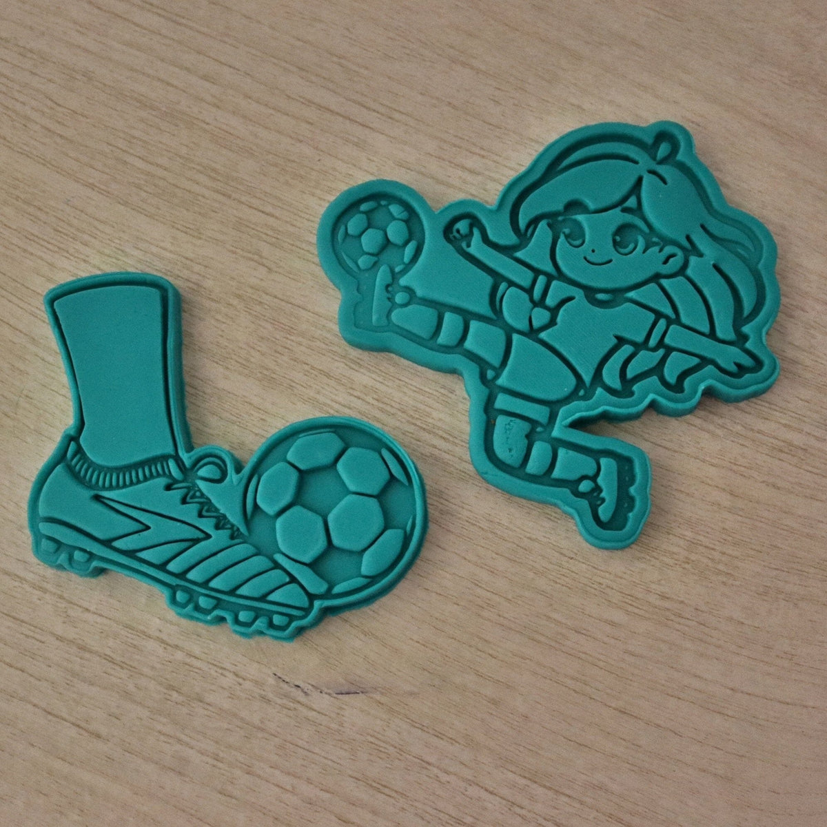 Soccer Girl Bicycle Kick Cookie Cutter | Stamp | Stencil - SHARP EDGES - FAST Shipping - Choose Your Own Size! #1 Cookie Cutter Lady 