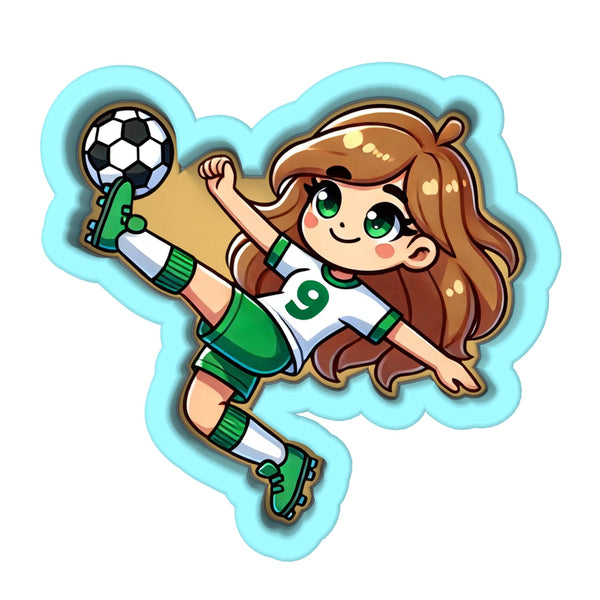 Soccer Girl Bicycle Kick Cookie Cutter | Stamp | Stencil - SHARP EDGES - FAST Shipping - Choose Your Own Size! #1 Cookie Cutter Lady 