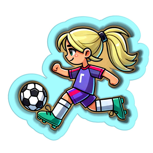 Soccer Girl Dribbling Cookie Cutter | Stamp | Stencil - SHARP EDGES - FAST Shipping - Choose Your Own Size! #1 Cookie Cutter Lady 