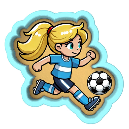 Soccer Girl Dribbling Cookie Cutter | Stamp | Stencil - SHARP EDGES - FAST Shipping - Choose Your Own Size! #2 Cookie Cutter Lady 