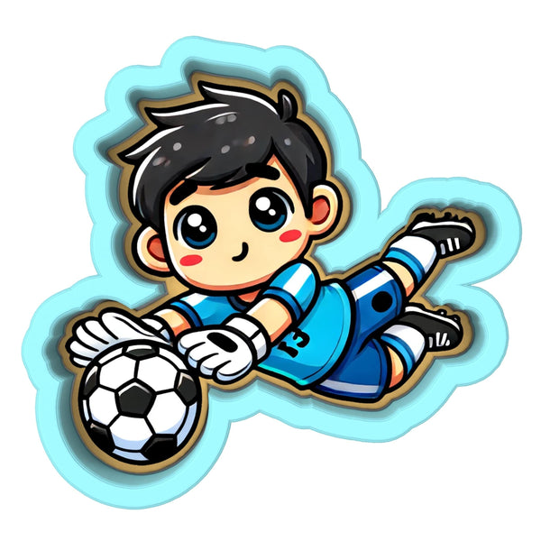 Soccer Goalie Boy Save Cookie Cutter | Stamp | Stencil - SHARP EDGES - FAST Shipping - Choose Your Own Size! #1 Cookie Cutter Lady 