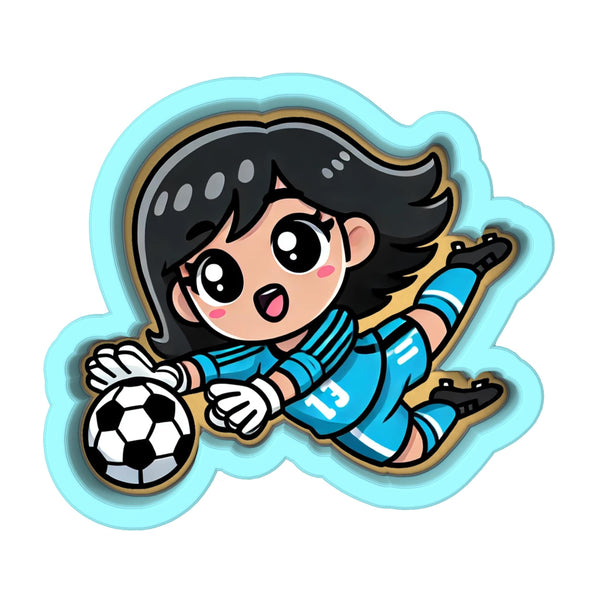 Soccer Goalie Girl Save Cookie Cutter | Stamp | Stencil - SHARP EDGES - FAST Shipping - Choose Your Own Size! #1 Cookie Cutter Lady 