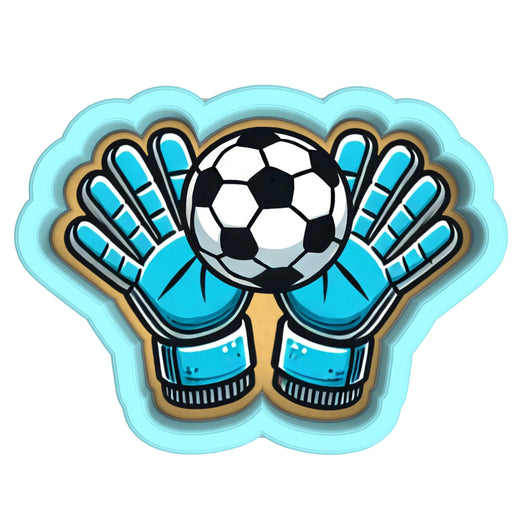 Soccer Goalie Gloves Cookie Cutter | Stamp | Stencil - SHARP EDGES - FAST Shipping - Choose Your Own Size! #1 Cookie Cutter Lady 