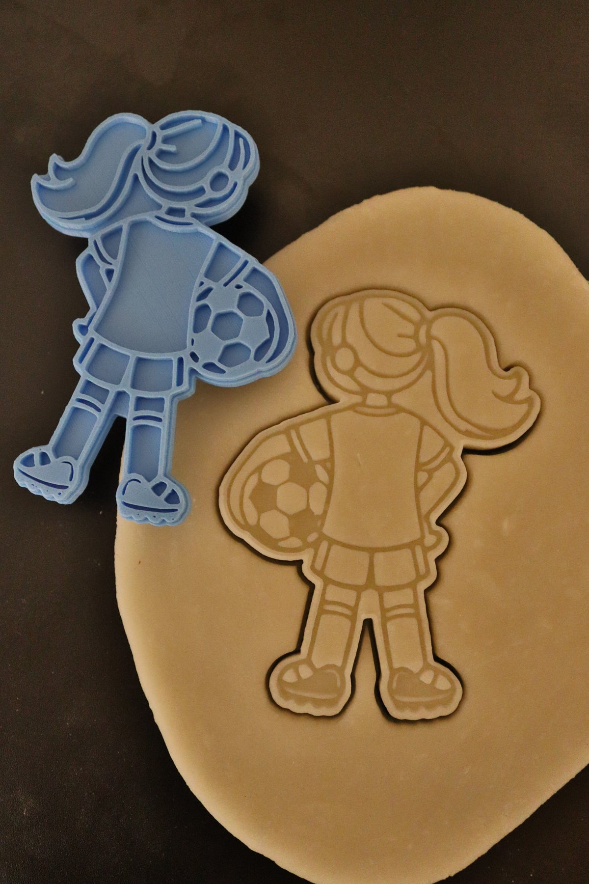 Soccer Jersey Girl Cookie Cutter | Stamp | Stencil - SHARP EDGES - FAST Shipping - Choose Your Own Size! #1 Cookie Cutter Lady 