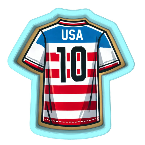 Soccer Jersey USA Cookie Cutter | Stamp | Stencil - SHARP EDGES - Fast Shipping - Choose Your Own Size! #1 Cookie Cutter Lady 