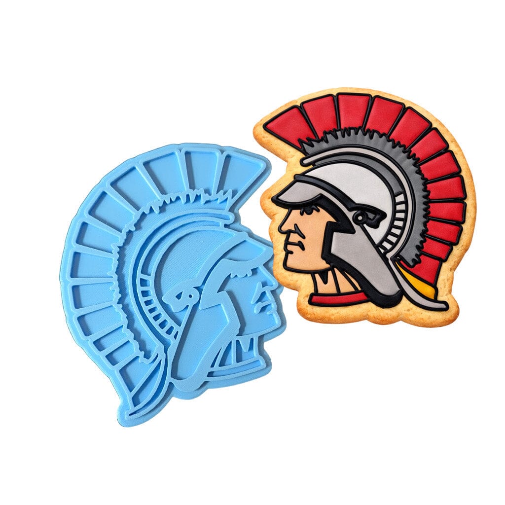 Spartan Trojan Warrior Cookie Cutter | Stamp | Stencil #1 Animals & Dinosaurs Cookie Cutter Lady MINI - 2 Inches (5cm) Stamp ONLY 